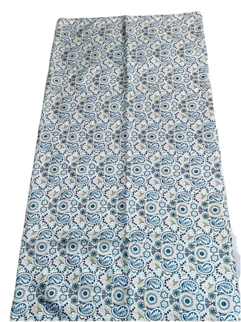 Waverly Traditions Teal Green Brown Paisley Print Tablecloth 120x60” Rectangle